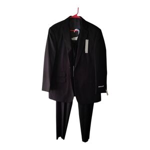 Perry Ellis Portfolio Black Stiped Men's 3 Piece Suit 42R $400msrp